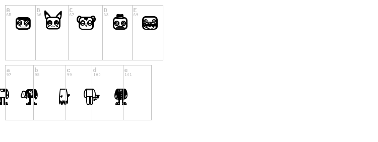Comando X font map